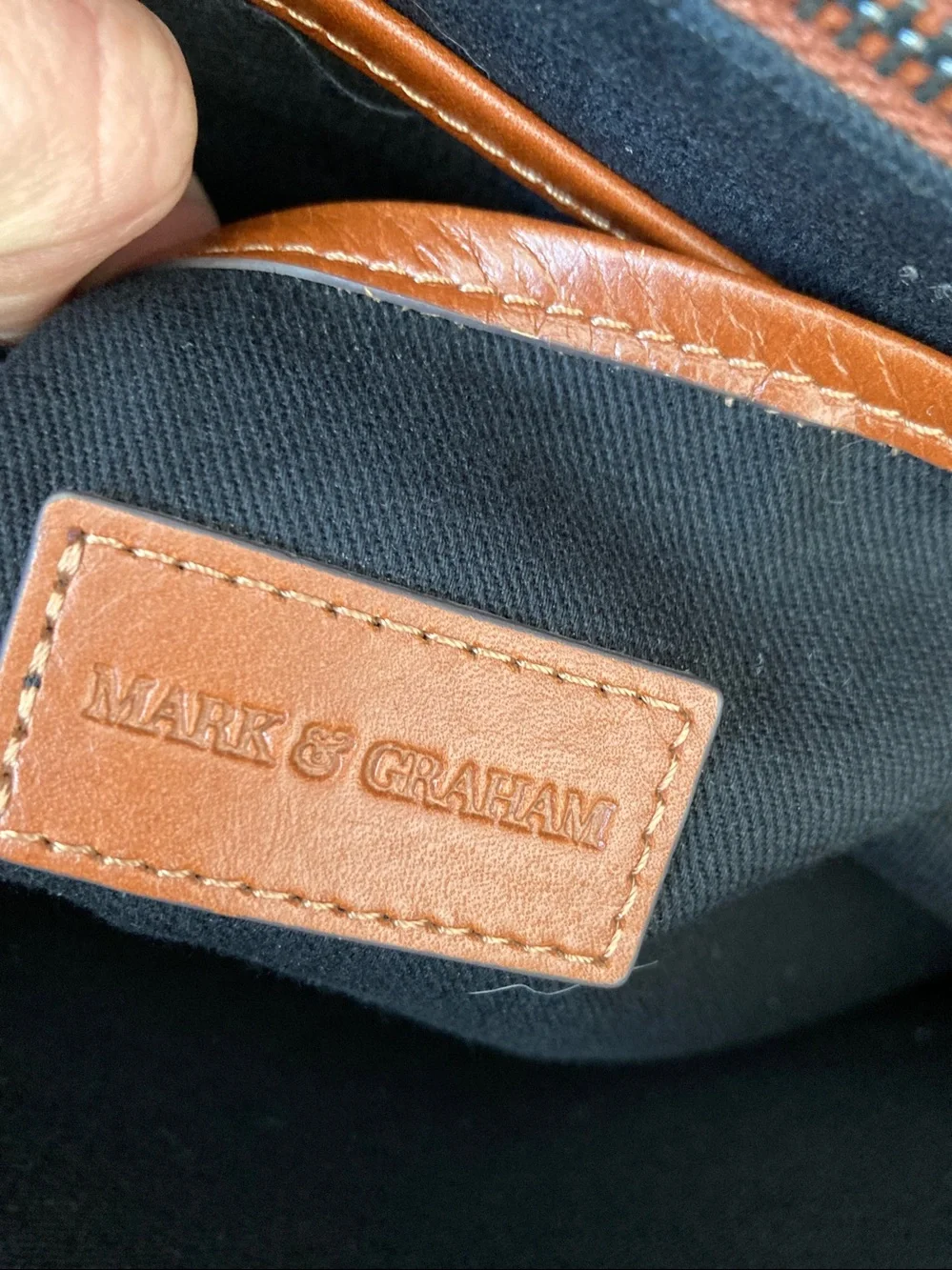 Mark & Graham Men's Leather Briefcase in Cognac Brown
